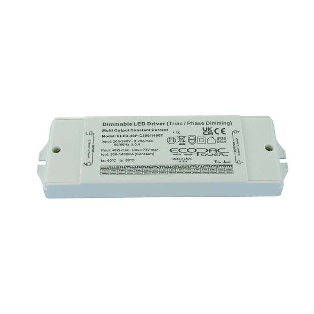 ELED-40-C300/1400DP2 DALI Dimmable Constant Current LED Drivers 19.5–40W