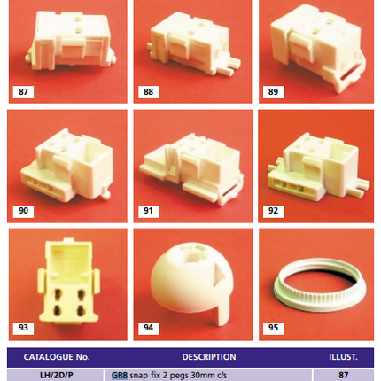 2D lampholders GR8 ( 2 Pin )  GR10 ( 4 Pin )