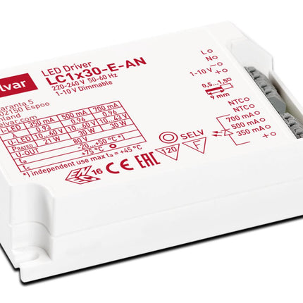 LC1x30-E-AN Helvar 1-10V Dim 30W 350MA 500Ma 700Ma