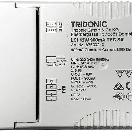 Tridonic LCI 42W 900mA TEC SR LED Driver 87500246/28002497