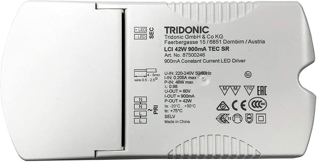 Tridonic LCI 42W 900mA TEC SR LED Driver 87500246/28002497
