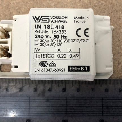 VOSSLOH - LN18.418-VO 1 x 18w PLC Magnetic Ballast