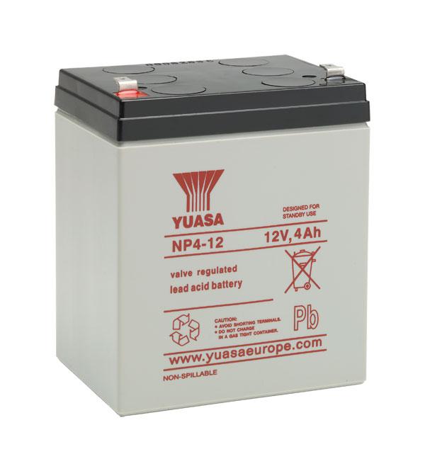 YUASA NP4-12 - BATTERY, LEAD-ACID 12V 4AH
