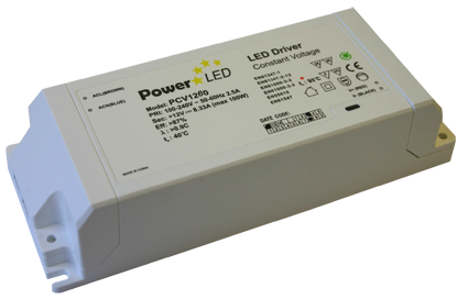 Power LED PCV1260 60W 12VDC 0-5A IP20 Rated Latch-Off Protection Constant Voltage LED Driver