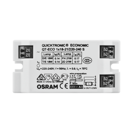 LEDVANCE/OSRAM - QTECO118-21-OS 1x18/21w DE/TE Electronic Ballast Square
