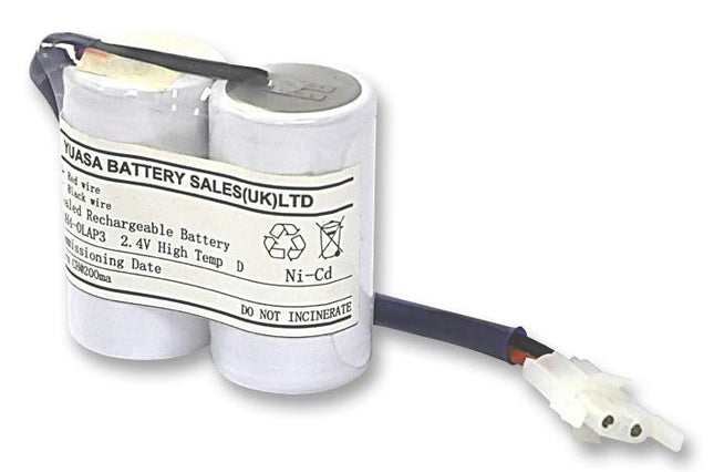 Yuasa 2DH4-0LAP3 Emergency Battery 2 Cell with Leads, Plug & Backplate