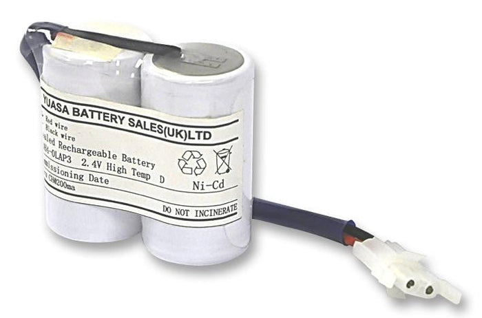 Yuasa 2DH4-0LAP3 Emergency Battery 2 Cell with Leads, Plug & Backplate