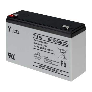 YUASA Y12-6L - BATTERY, LEAD ACID 6V 12AH, YUCEL